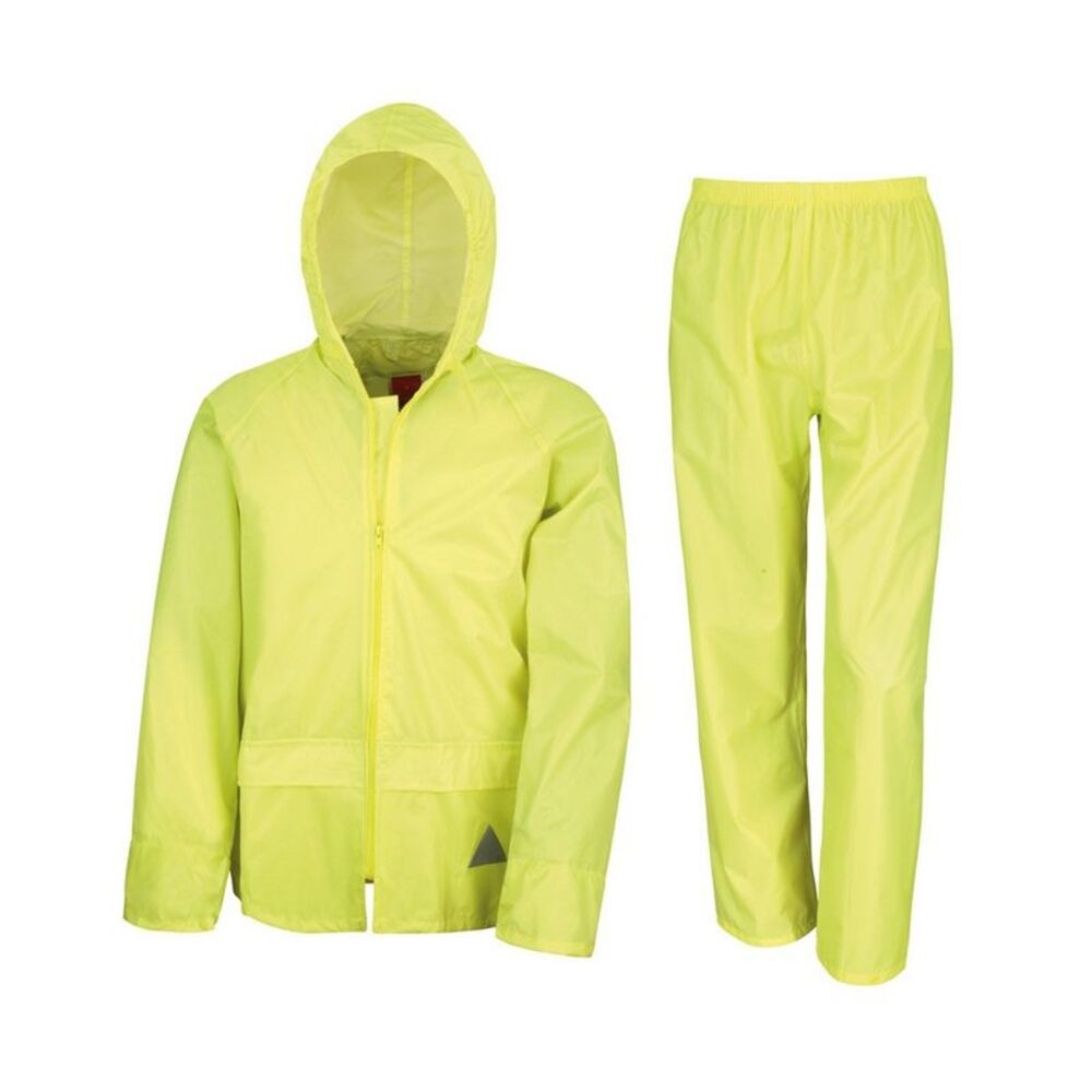 Result Unisex Adult Waterproof Jacket And Trousers Set / Neon Yellow
